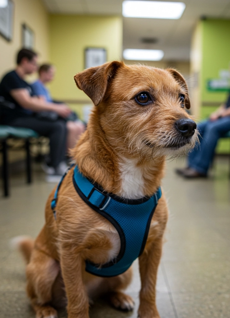 Cute dog in a veterinary clinic