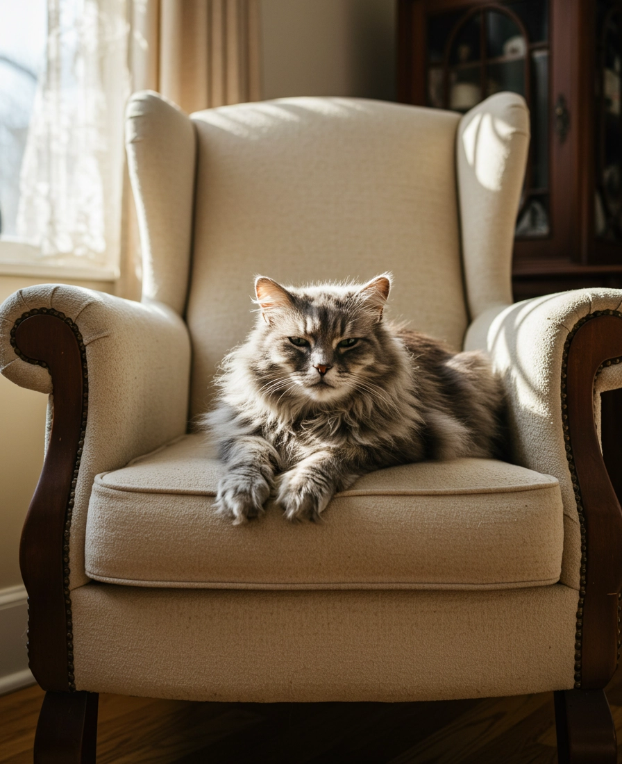 senior cat indoors